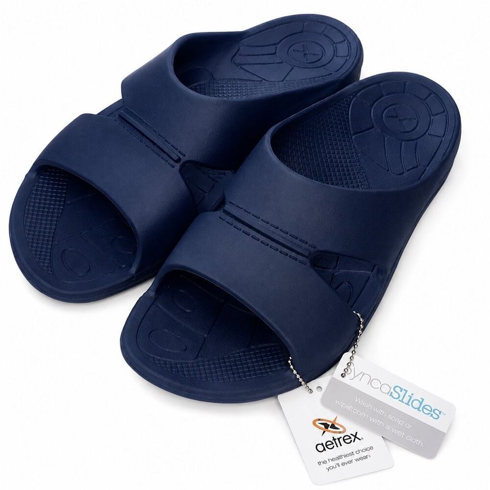 Aetrex Bali Orthotic Men Slides - Navy - US 13